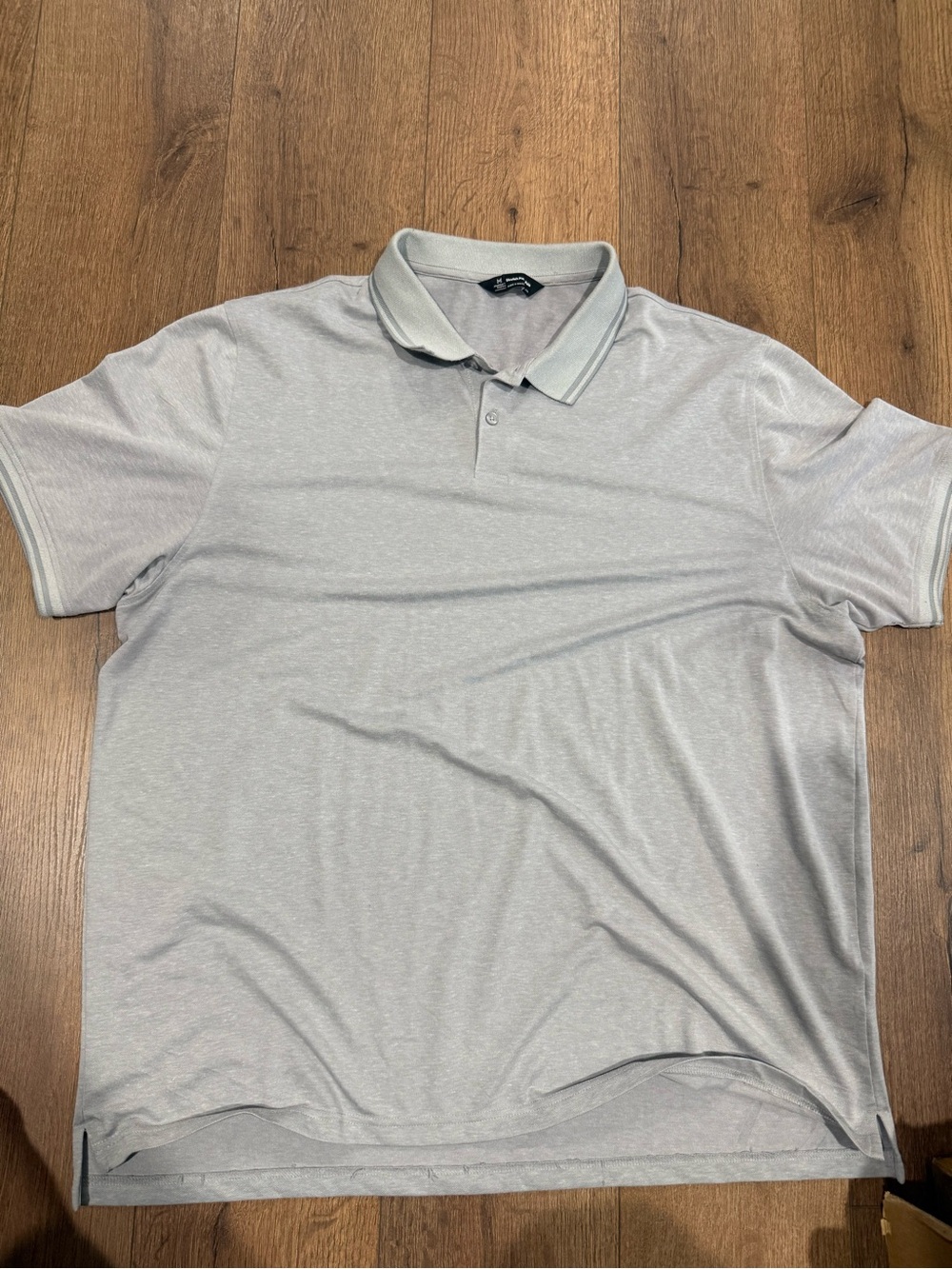 Men's Light Gray Polo Shirt with Subtle Stripe Collar